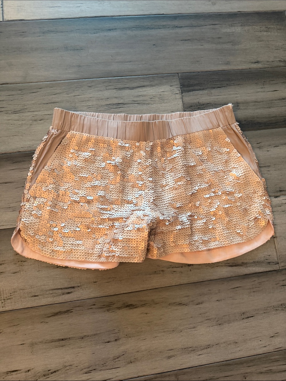 Elizabeth and James Blush Sequin Athletic Shorts